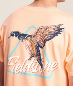 Tops|Graphic T-Shirts | Fieldstone Woodie Flight T-Shirt Neon Cantaloupe