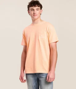 Tops|Graphic T-Shirts | Fieldstone Woodie Flight T-Shirt Neon Cantaloupe
