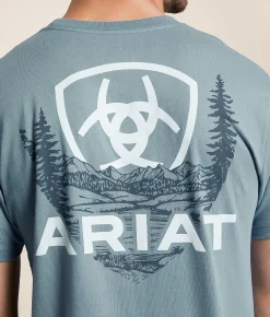 Graphic T-Shirts | Ariat Woodland Lock T-Shirt Light Denim