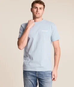 Tops|Graphic T-Shirts | Ariat Woodland Lock T-Shirt Artic Blue Good Grey