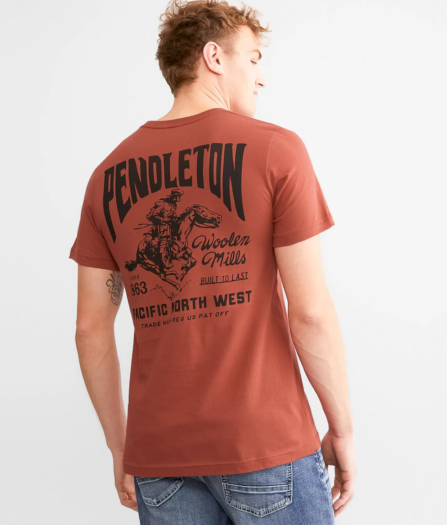 Graphic T-Shirts | Pendleton Woolen Mills Cowboy T-Shirt Rust