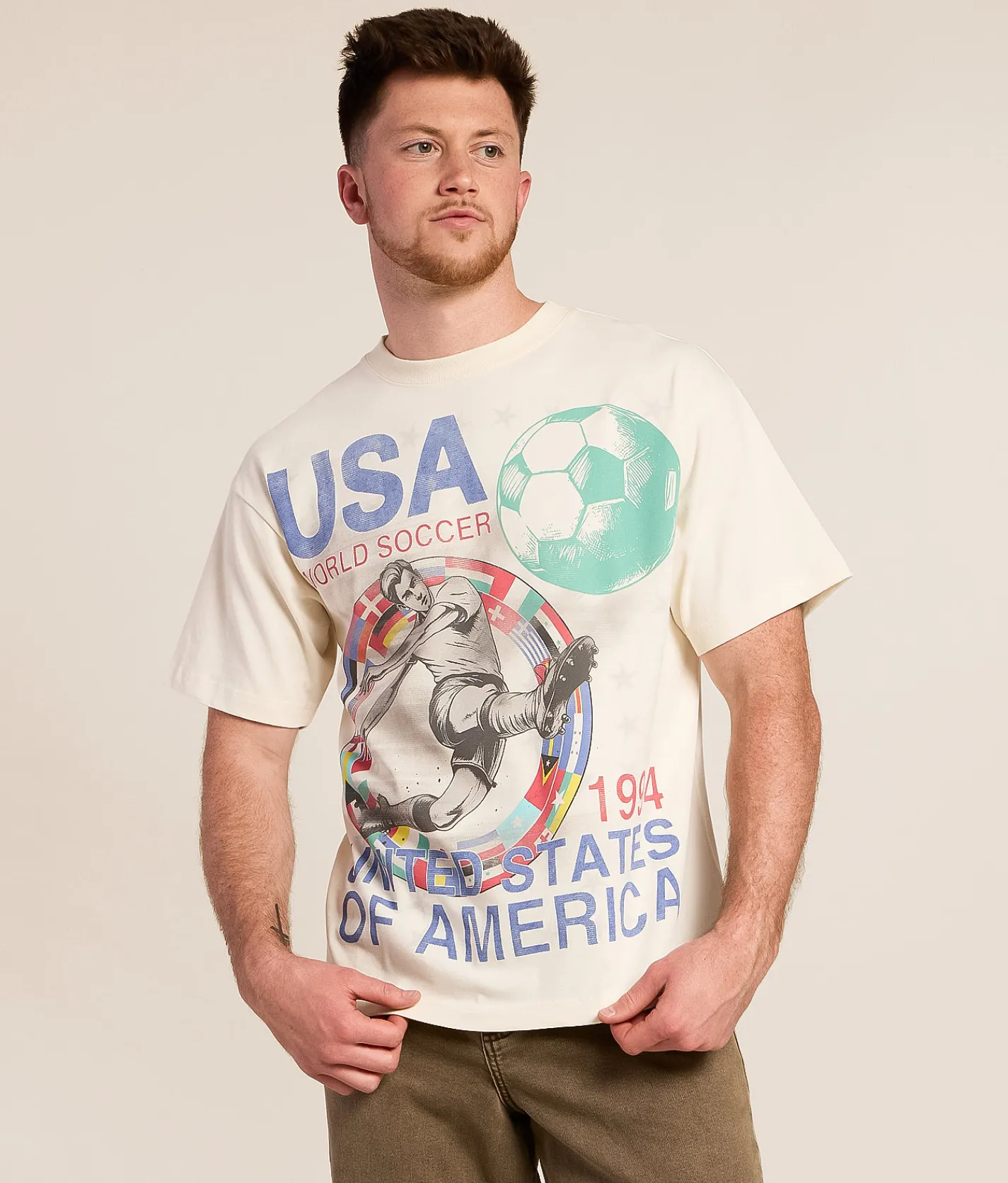 ID Supply Co. World Soccer T-Shirt Cream Online