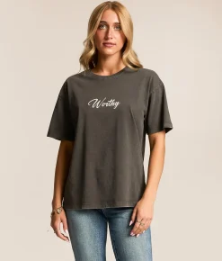 Modish Rebel Worthy T-Shirt Washed Black