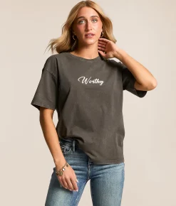 Modish Rebel Worthy T-Shirt Washed Black