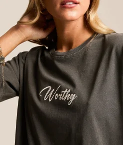 Modish Rebel Worthy T-Shirt Washed Black