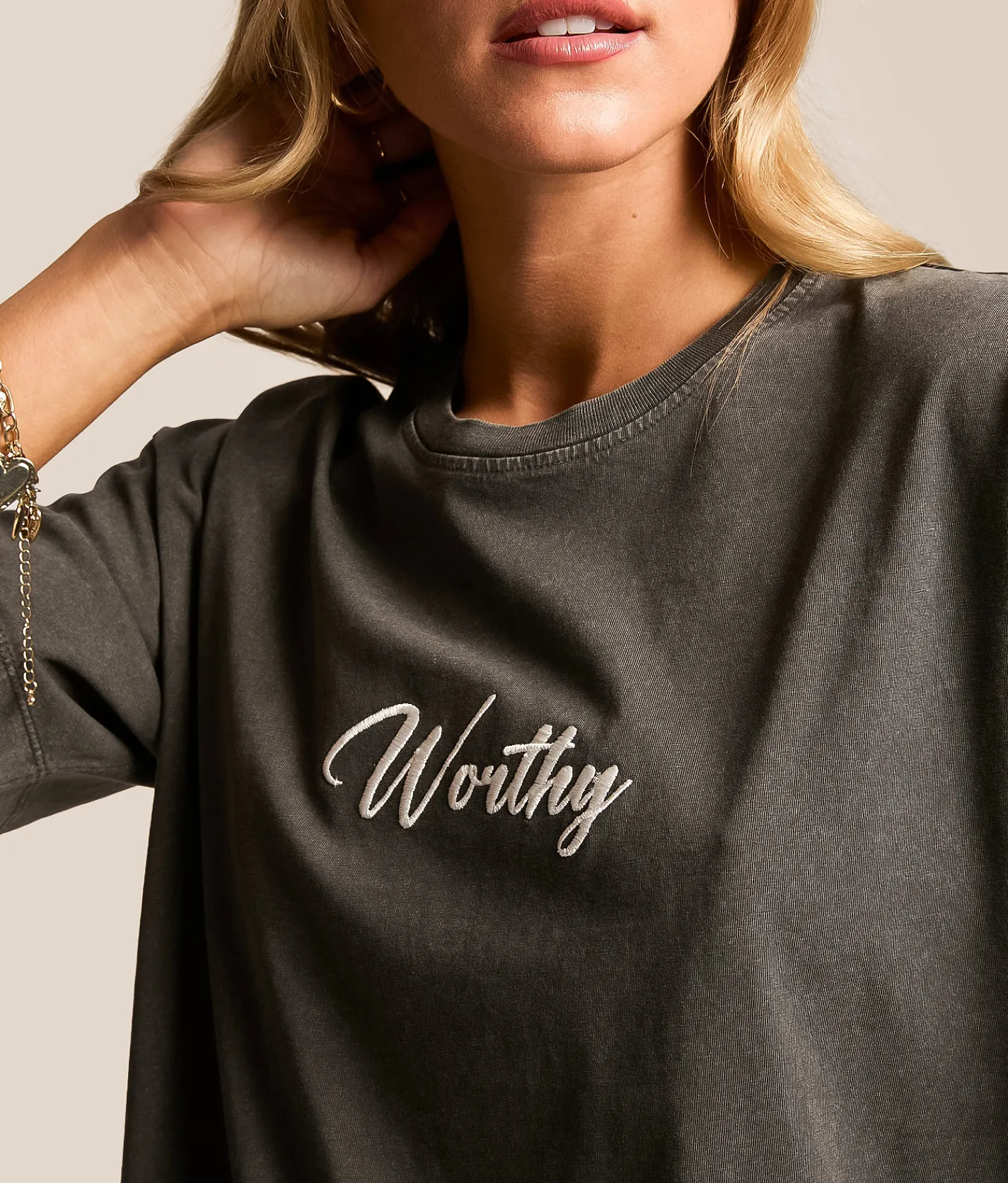 Modish Rebel Worthy T-Shirt Washed Black