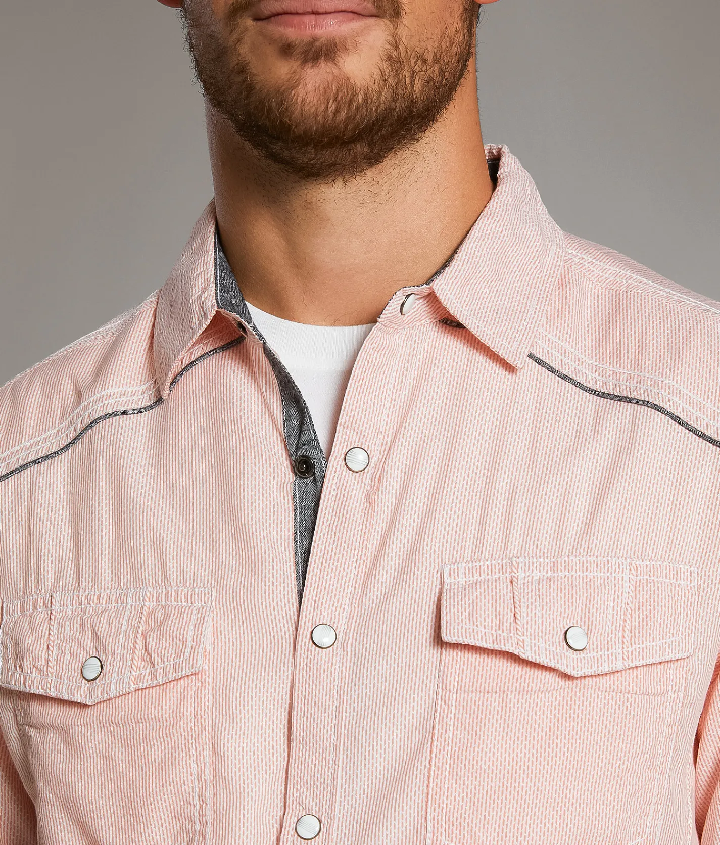 BKE Woven Athletic Shirt Coral Hot