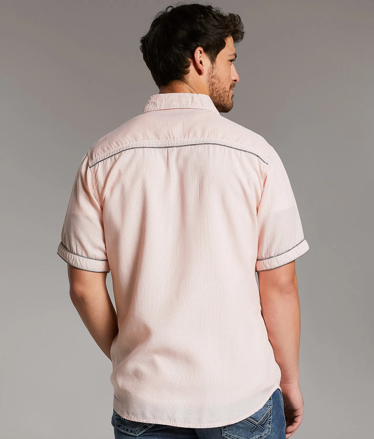 BKE Woven Athletic Shirt Coral Hot