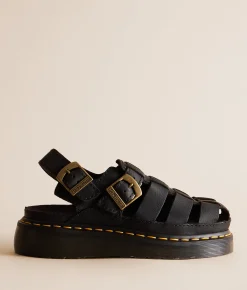 Shoes | Dr. Martens Wrenlie Grizzly Leather Sandal Black
