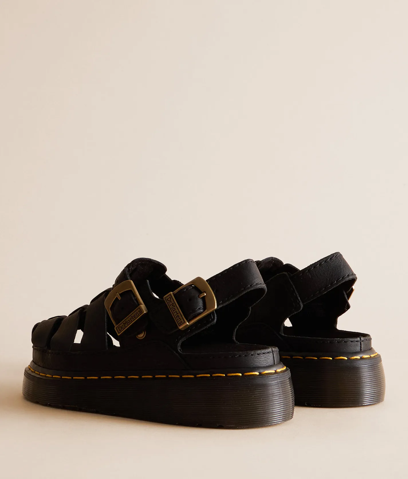 Shoes | Dr. Martens Wrenlie Grizzly Leather Sandal Black