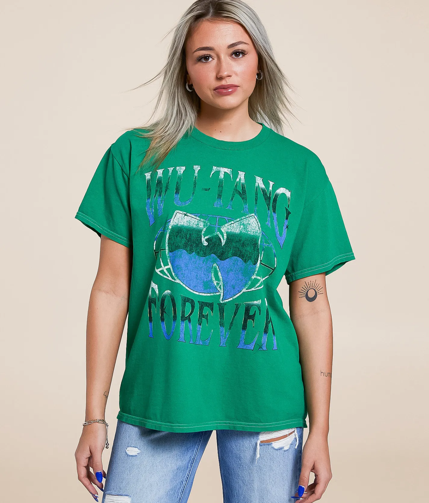 Merch Traffic Wu-Tang Clan Oversized Band T-Shirt Kelly Green New