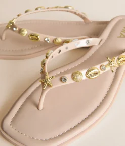 Shoes | Mia Wyniie Beach Charm Flip Flop Nude