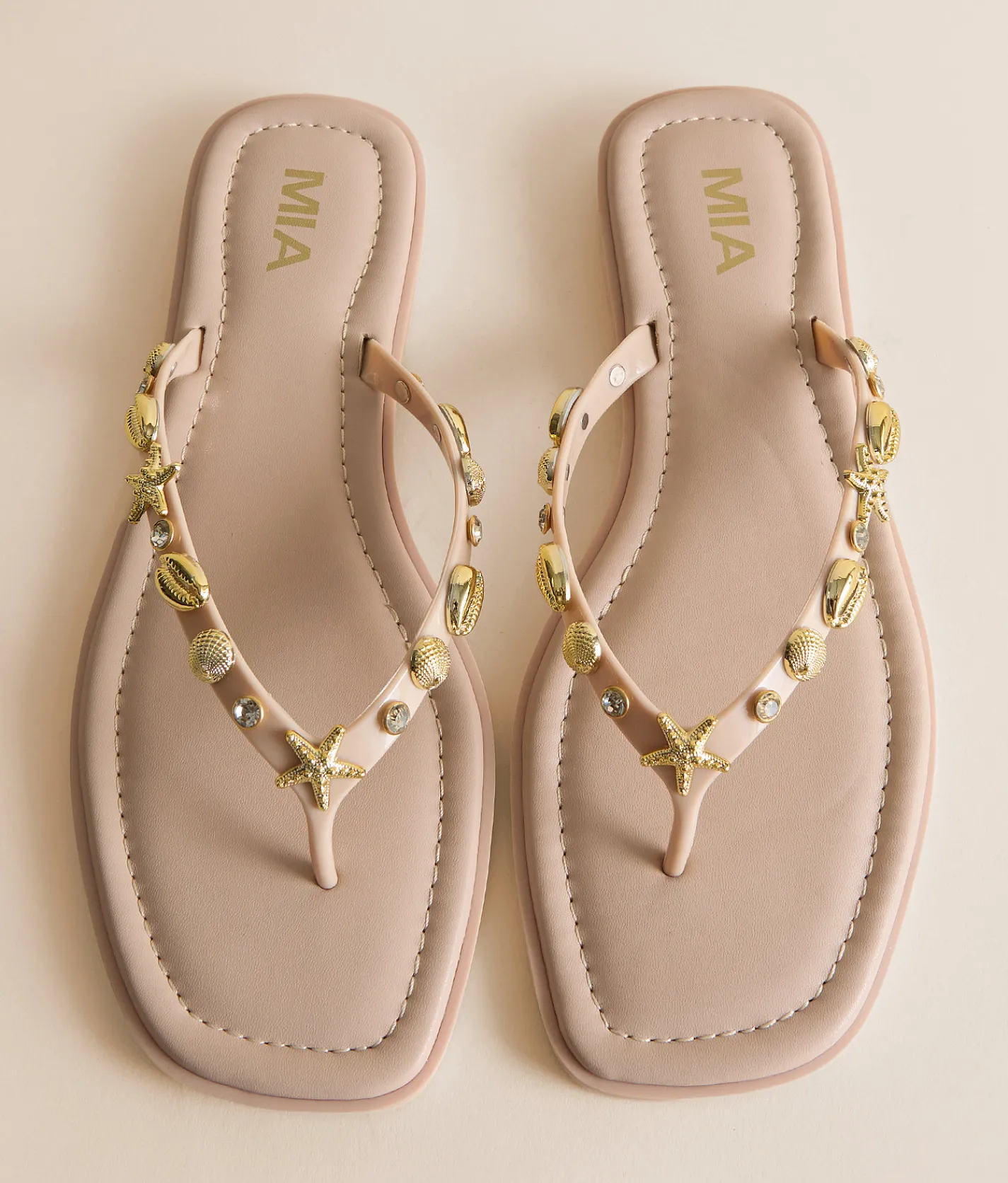 Shoes | Mia Wyniie Beach Charm Flip Flop Nude