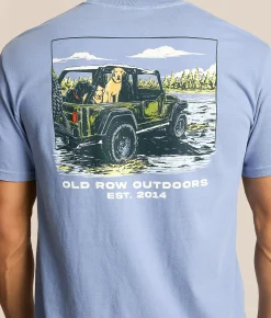 Old Row 4x4 Dogs T-Shirt Washed Denim Hot