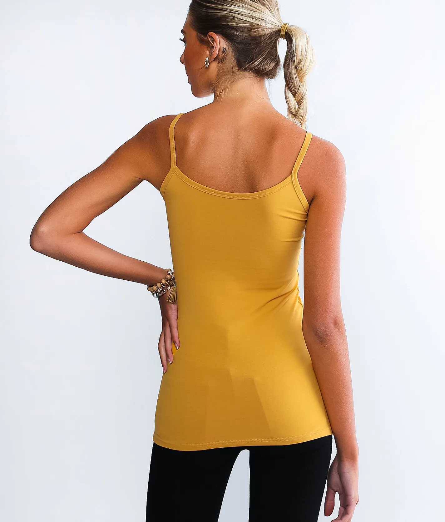 Tops | BKE core X-Long Two Way Tank Top Honey Gold