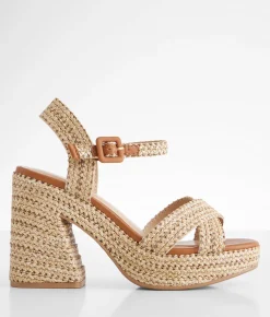 Shoes | Soda Yara Raffia Sandal Natural Tan
