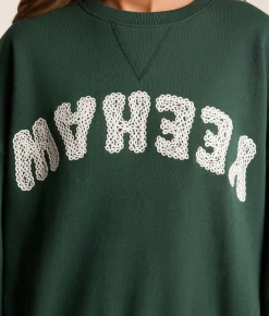 Modish Rebel Yeehaw Oversized Pullover Trekking Green Clearance