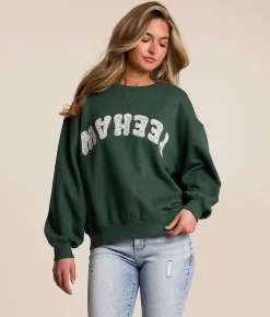 Modish Rebel Yeehaw Oversized Pullover Trekking Green Clearance