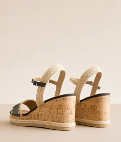 Mia Yennifer Wedge Sandal Black Natural Best