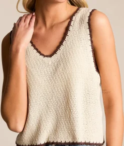 Z Supply Yessenia Whipstitch Sweater Tank Top Linen Sale