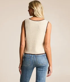 Z Supply Yessenia Whipstitch Sweater Tank Top Linen Sale