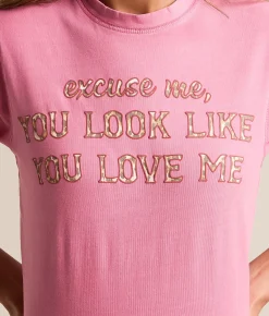 Goodie Two Sleeves You Look Like You Love Me T-Shirt Pink Online