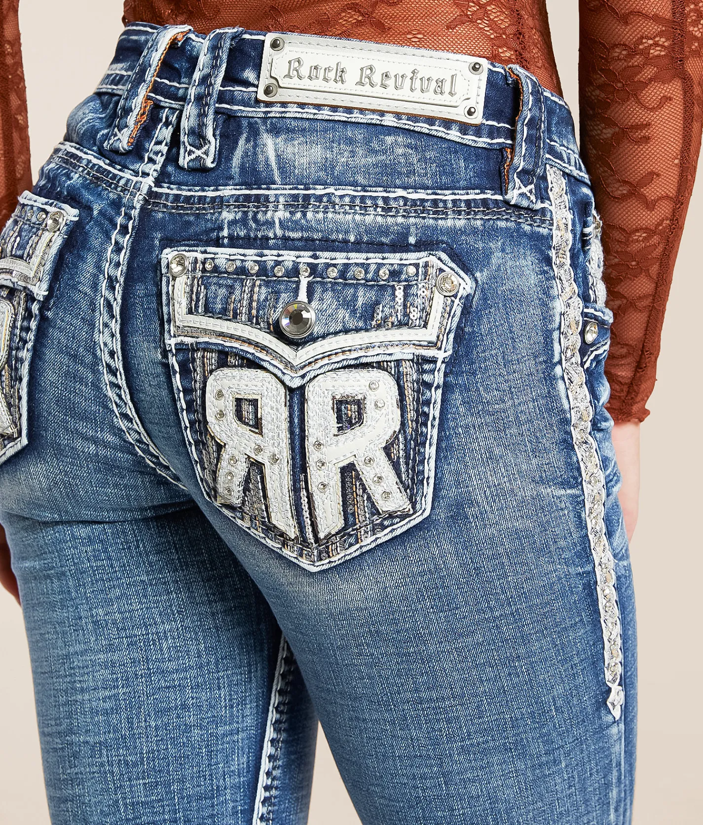 Rock Revival Yulini Low Rise Boot Stretch Jean Yulini B202 Outlet