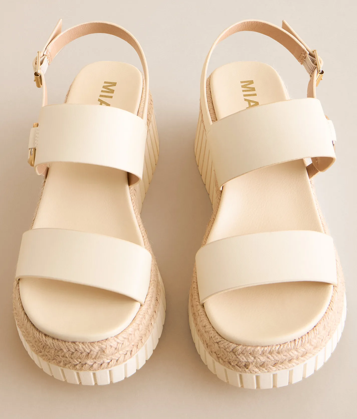 Mia Yuna Wedge Sandal Bone Discount