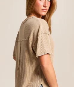 Tops | White Crow Zayden Waffle Top Desert Taupe