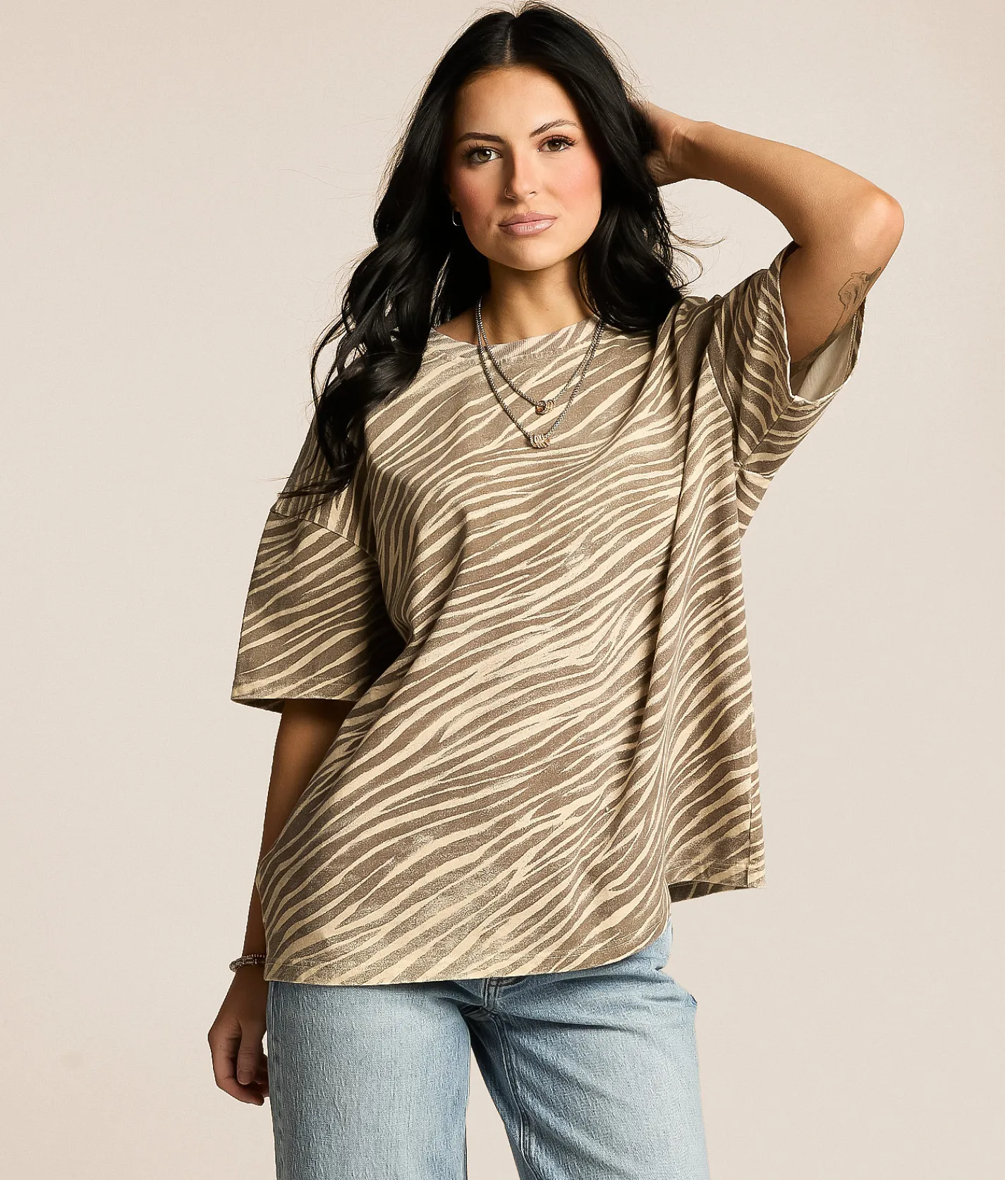 Gilded Intent Oversized T-Shirt Zebra New