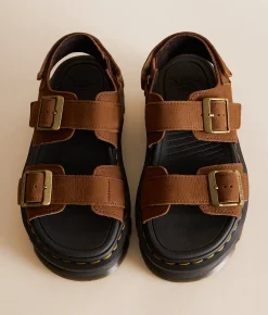 Dr. Martens Zebzag Leather Sandal Sepia Brown Online