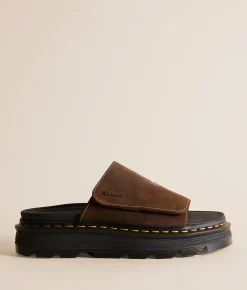 Shoes | Dr. Martens Zebzag Leather Slide Dark Brown