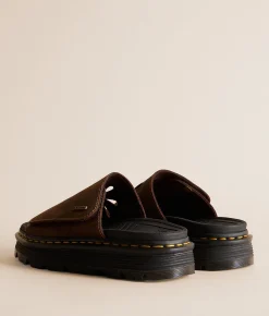 Shoes | Dr. Martens Zebzag Leather Slide Dark Brown