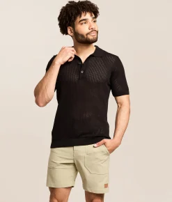 Eight X Zephyr Crochet Polo White