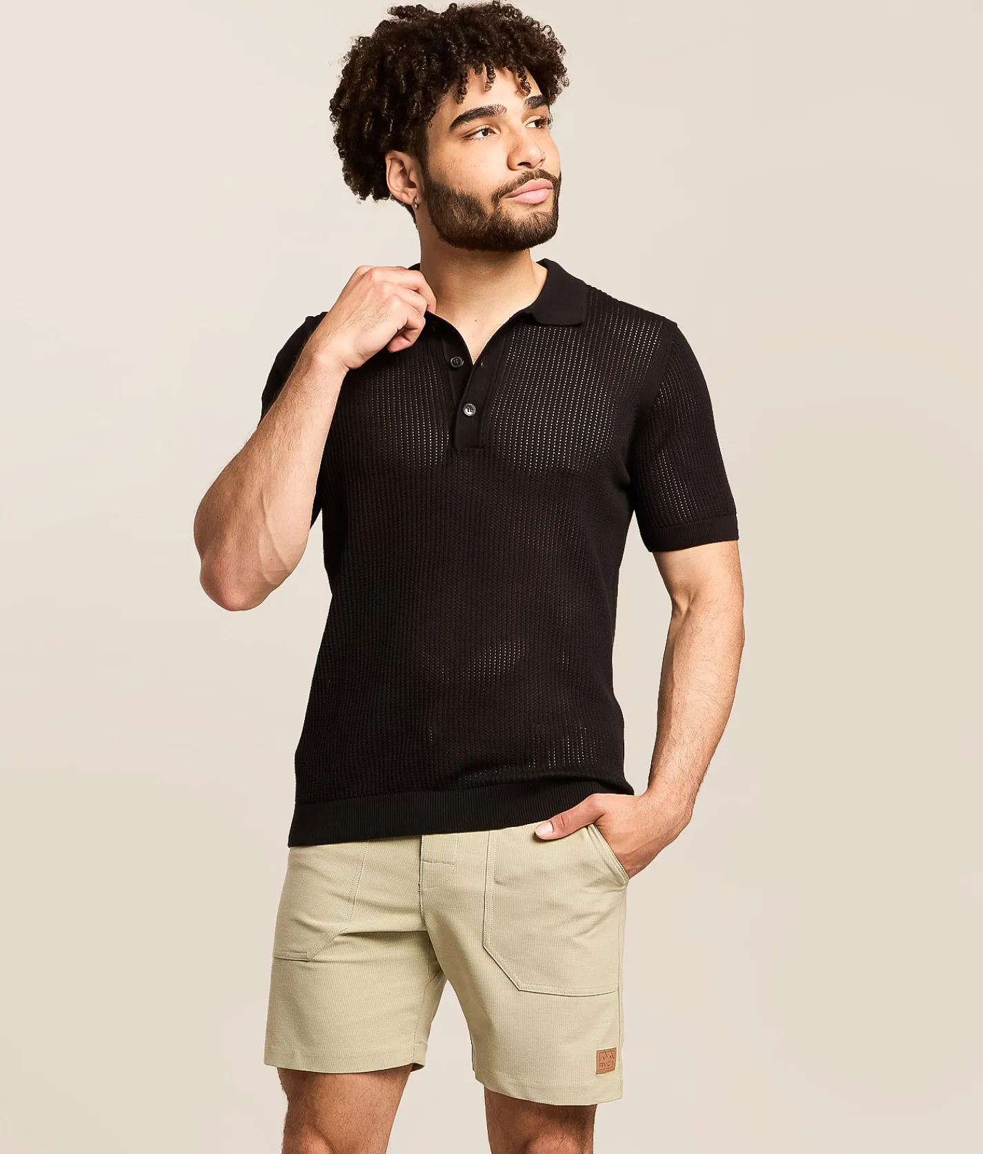 Eight X Zephyr Crochet Polo White