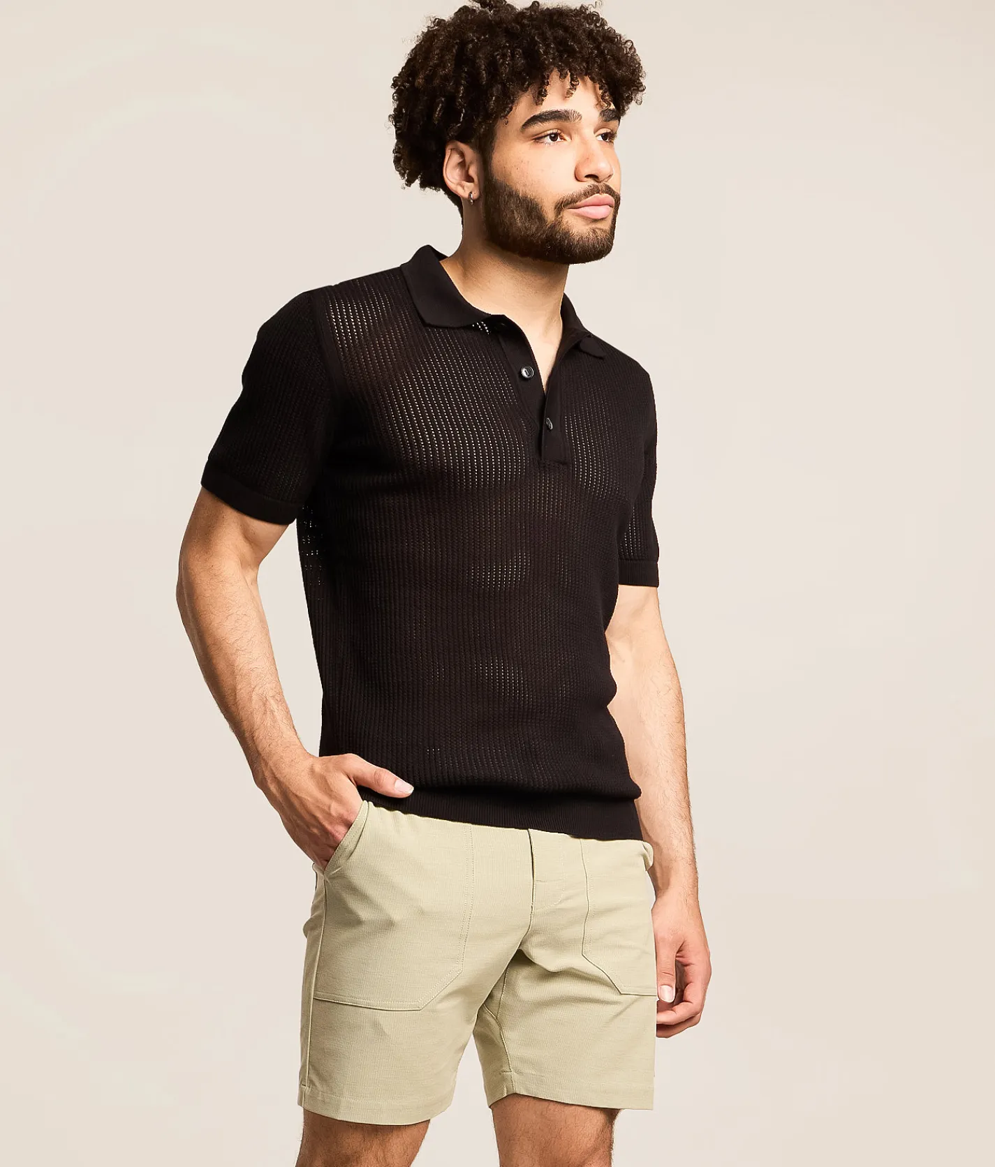 Eight X Zephyr Crochet Polo White