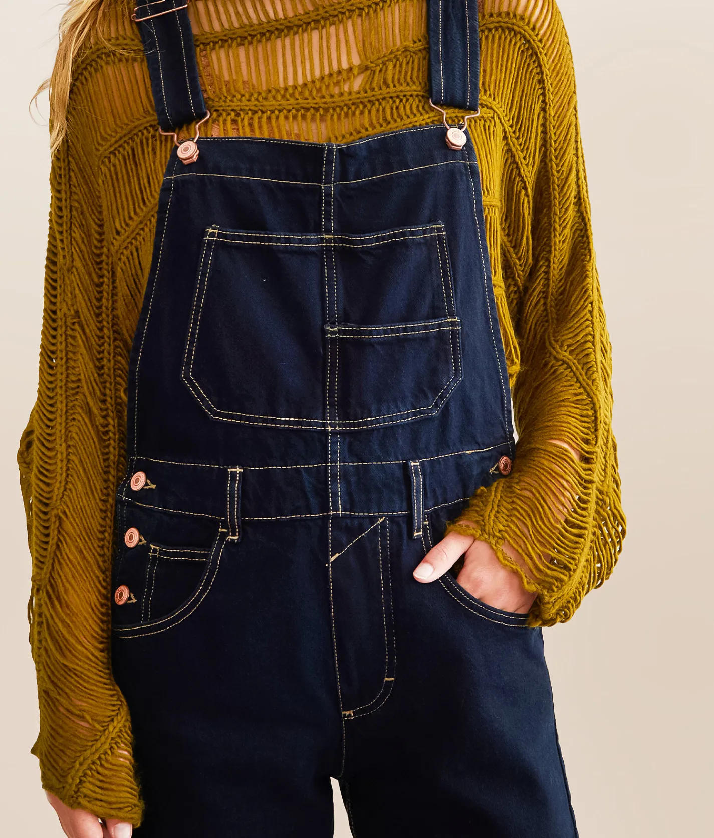 Free People Ziggy Denim Cuffed Overalls Powder Blue Hot