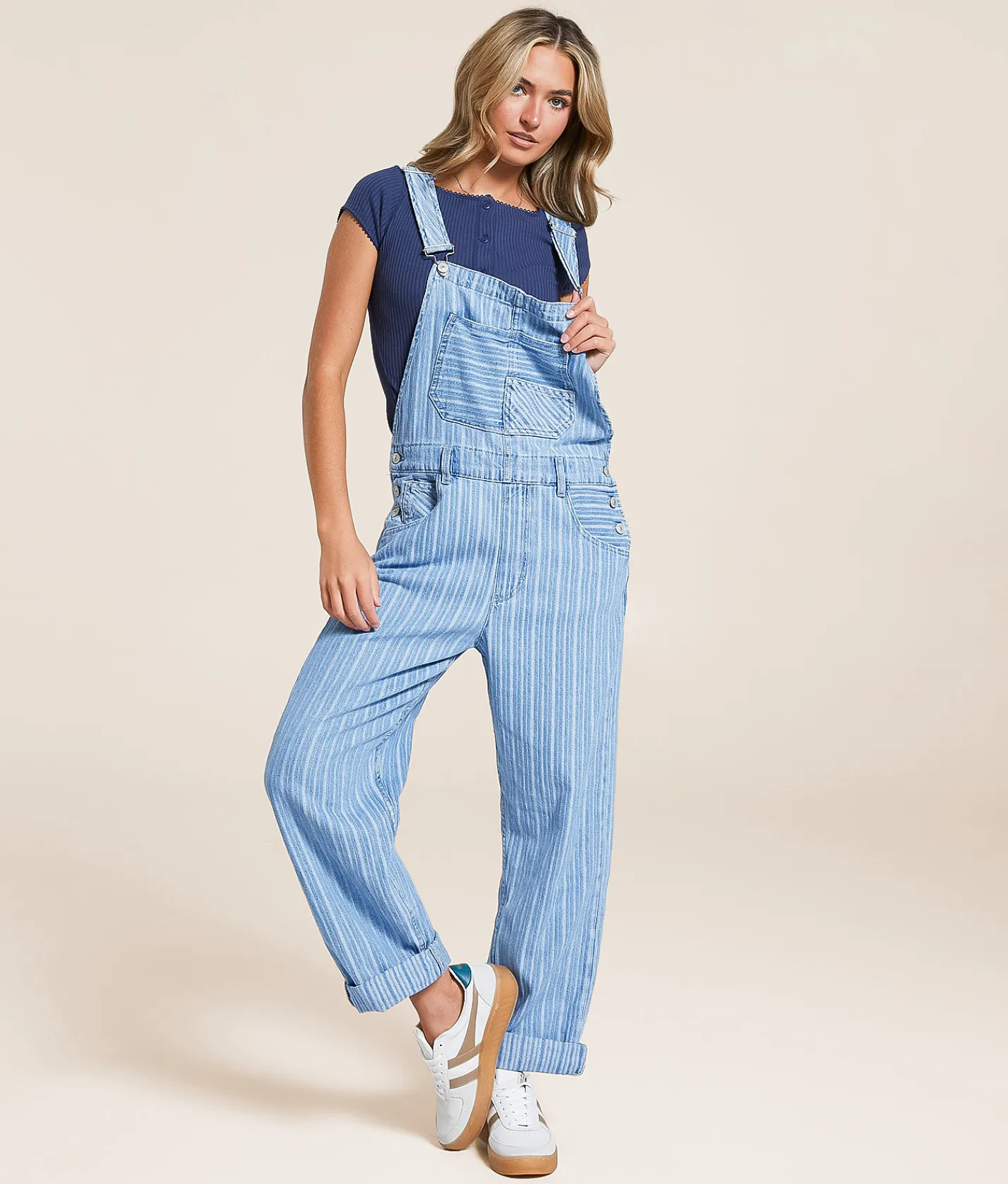 Free People Ziggy Denim Cuffed Overalls Beachcomber Online