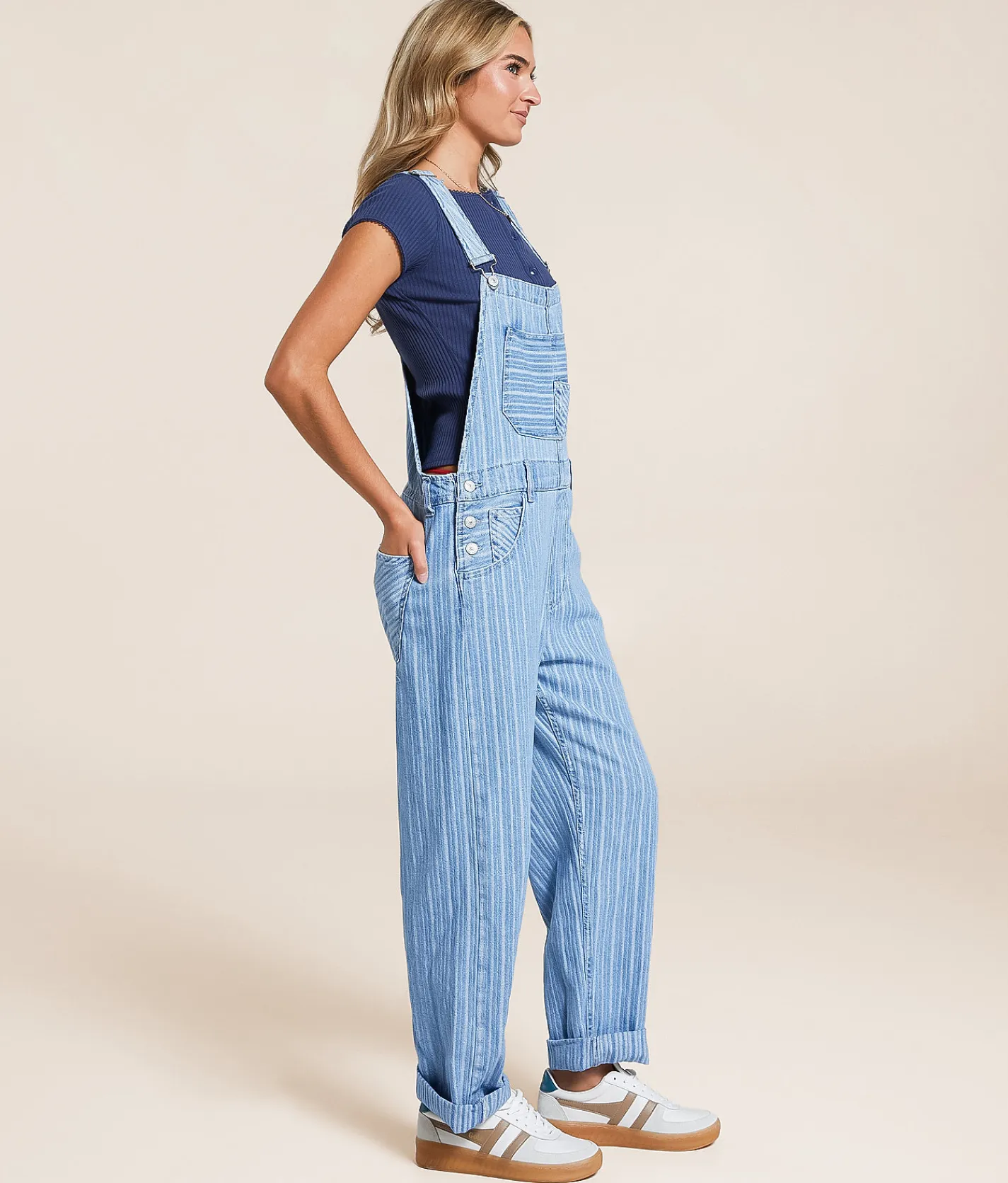 Free People Ziggy Denim Cuffed Overalls Beachcomber Online