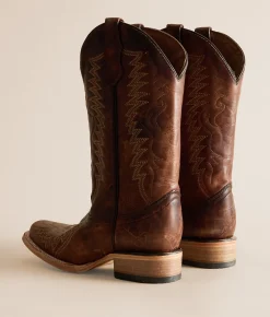 Circle G by Corral Zigzag Western Leather Boot Brown Discount