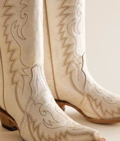 Circle G by Corral Zig Zag Western Leather Boot White Clearance