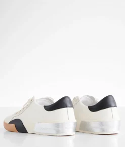 Shoes | Dolce Vita Zina Low Top Leather Sneaker White Black Leather