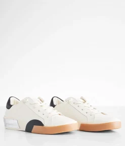 Shoes | Dolce Vita Zina Low Top Leather Sneaker White Black Leather