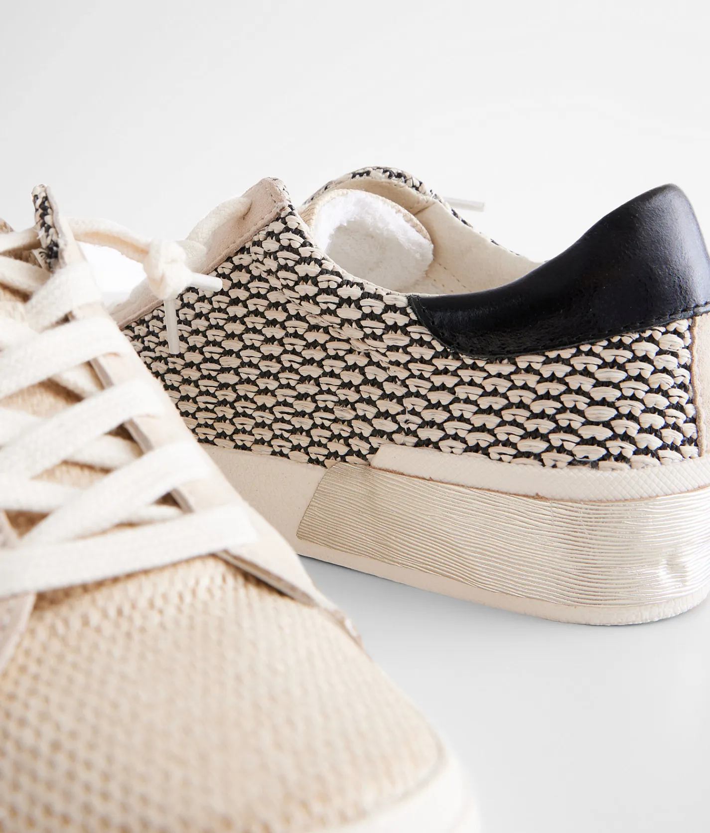 Shoes | Dolce Vita Zina Low Top Raffia Sneaker Black Natural Raffia