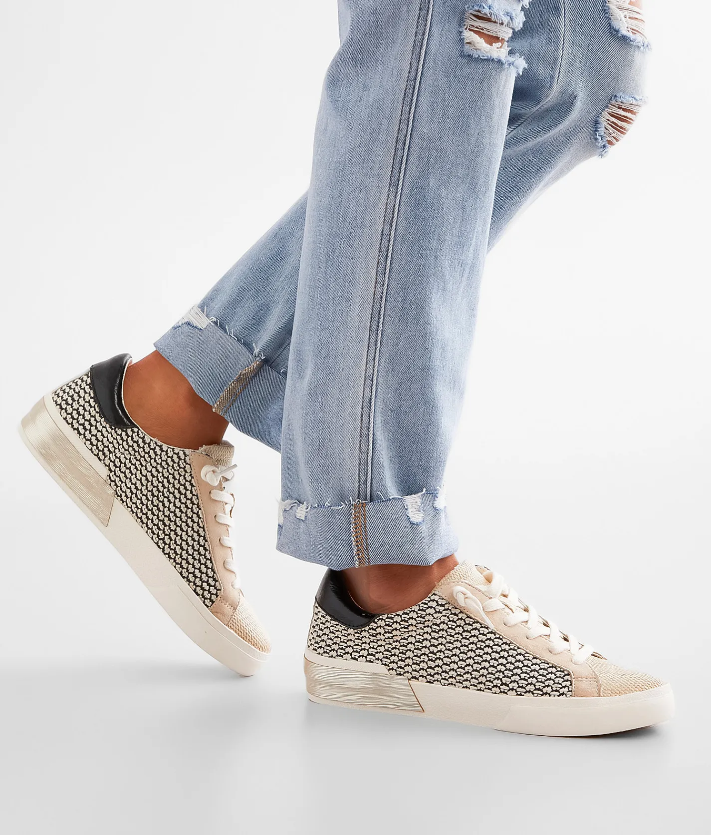 Shoes | Dolce Vita Zina Low Top Raffia Sneaker Black Natural Raffia