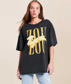 Gameday SOCIAL® Zou Tigers Oversized T-Shirt Black Hot